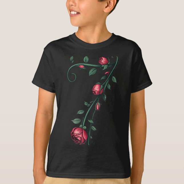 7 Floral 67 Rose Valentines Day Funny Love Matchin T-Shirt (Front)