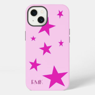 7 Fuchsia Stars and Personalised Pink Text iPhone 13 Case