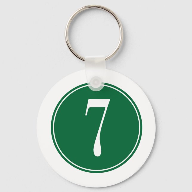 #7 Green Circle Key Ring (Front)
