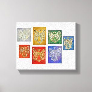 7 Guardian Angels Art Wrapped Canvas Painting