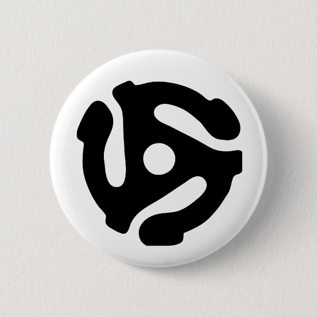 7 inch 45 rpm vinyl adapter insert spindle spider 6 cm round badge (Front)