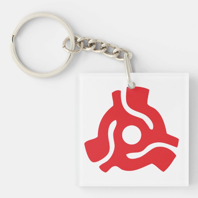 7 inch 45 rpm vinyl adapter insert spindle spider key ring (Front)