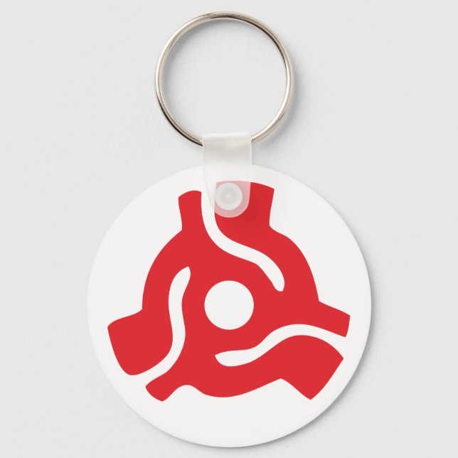 7 inch 45 rpm vinyl adapter insert spindle spider key ring (Front)
