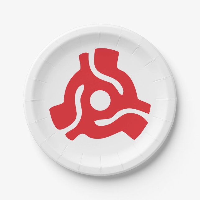 7 inch 45 rpm vinyl adapter insert spindle spider paper plate (Front)