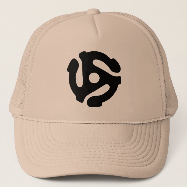 7 inch 45 rpm vinyl adapter insert spindle spider trucker hat (Front)