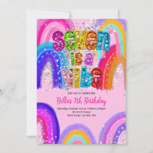 7 is a Vibe Birthday Invitation