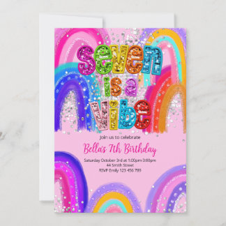 7 is a Vibe Birthday Invitation