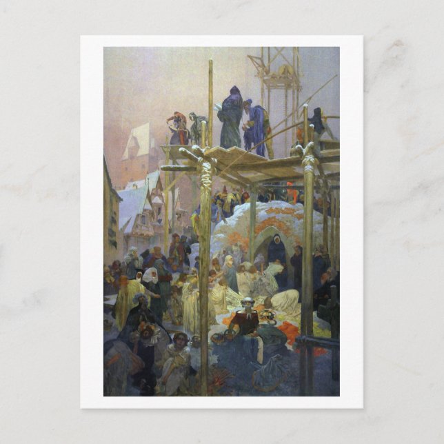 #7 Jan Milic of Kromeriz, Mucha Postcard (Front)