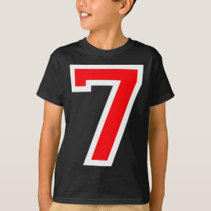 #7 jersey uniform varsity sports red number 7th T-Shirt