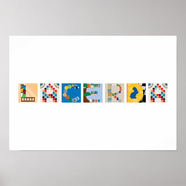 7-Letter Name Board Game Alphabet Poster (Front)