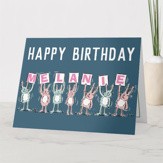 7 Letter Name Happy Birthday Card (Front)