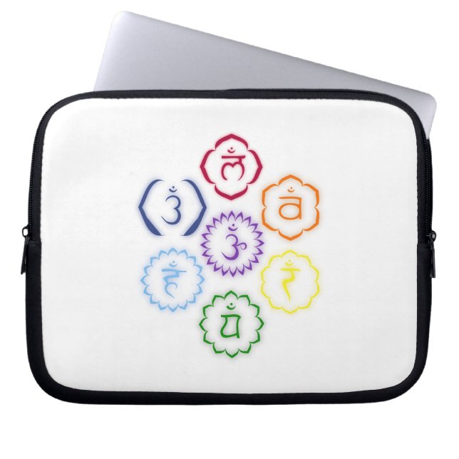 7 Main Chakras in a Circle Laptop Sleeve (Front)