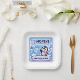 7 Months Baby Milestone Explorer Paper Plate