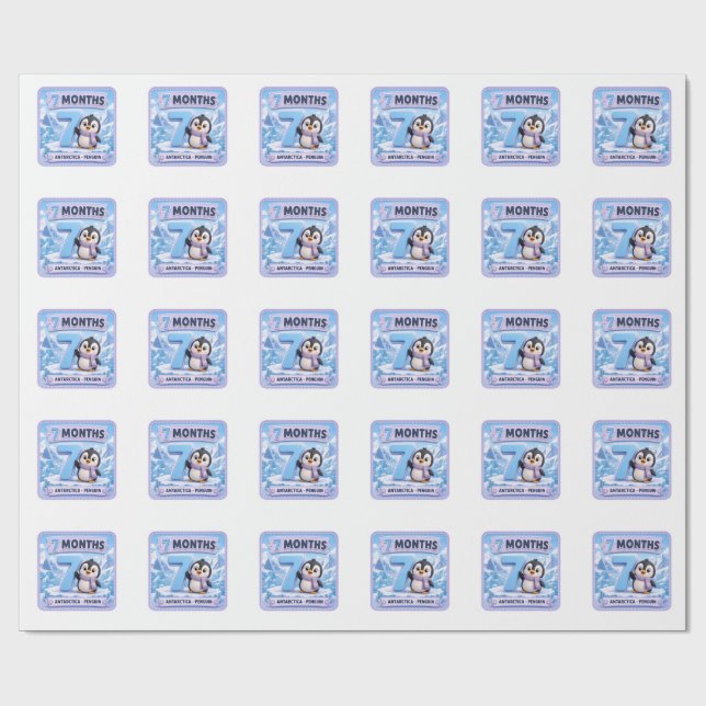 7 Months Baby Milestone Explorer Wrapping Paper (Flat)