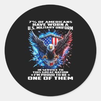 7% of americans have worn a military uniform (on classic round sticker
