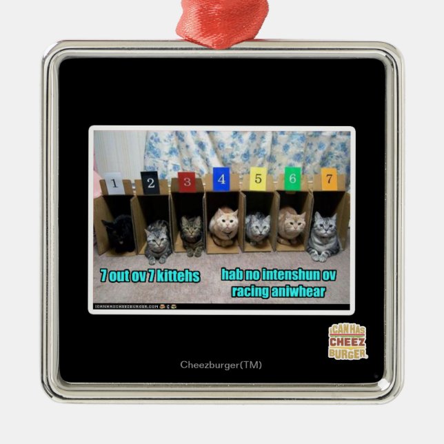 7 out ov 7 kittehs metal tree decoration (Front)