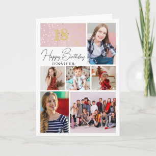 7 Photo 18th Birthday Collage Card Any Age Name