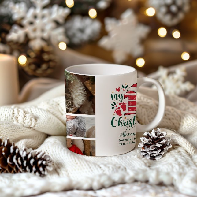 7 Photo Candy Cane Baby 1st Christmas Coffee Mug (Creator Uploaded)