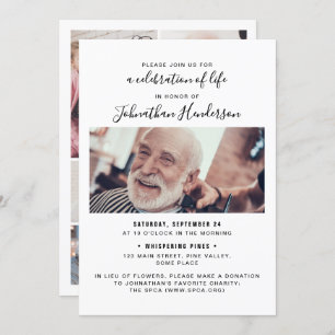 7-Photo Celebration of Life/Funeral/Memorial Invitation