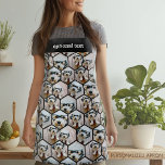 7 Photo Collage - funky hexagon pattern white text Apron<br><div class="desc">Use your SQUARE photos for the best results! A crazy pattern with your favourite photos and optional text. To change the background colour - click on the customise or advanced design area, and choose a colour in the colour picker. Add your pictures and snapshots to this film strip for a...</div>