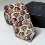 7 Photo Collage - funky honeycomb pattern - white Tie<br><div class="desc">BE PATIENT -- IT takes time for photos to load --- This fun photo montage includes a place for 7 pictures. The grid includes a grid of hexagon or honeycomb shaped photos with plenty of room to add your favourite party pics. Square photos work best with this template. Add your...</div>