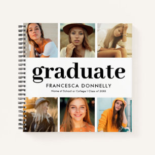 7 Photo Collage Modern Graduation Guest Book