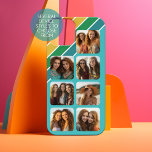 7 photo collage with retro 70s inspired stripes iPhone 15 case<br><div class="desc">Add 7 photos to this collage. A funky stripe pattern in black,  gold,  orange,  red,  green,  blue  - If your art still needs to be adjusted,  click on the Customise This button. This will take you to a design area where you can move things around and even change fonts!</div>