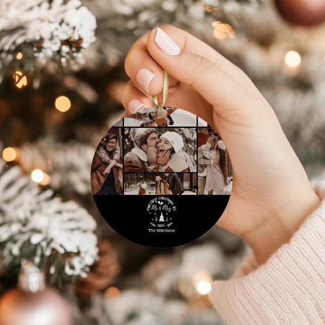7 Photo First Christmas as Mr. & Mrs Ceramic Tree Decoration (Creator Uploaded)