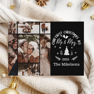 7 Photo First Christmas as Mr. & Mrs Holiday Card