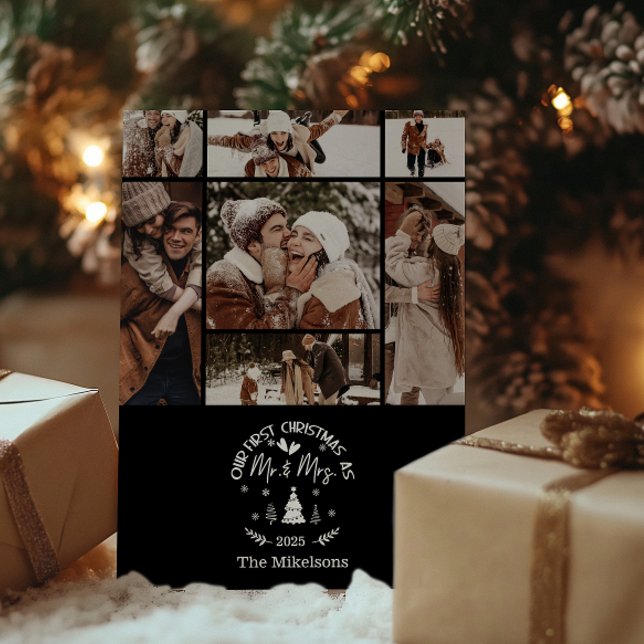 7 Photo First Christmas as Mr. & Mrs Holiday Card (Creator Uploaded)