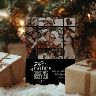7 Photo Minimalist First Christmas Together Holiday Card