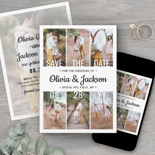 7 Photo Simple Modern Wedding Postponement Change Save The Date