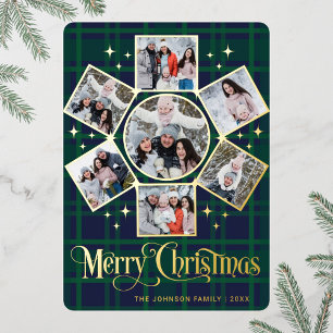 7 PHOTO Sparkle Merry Christmas Greeting Gold