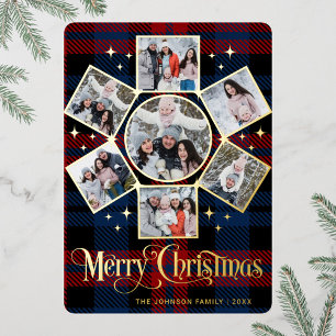 7 PHOTO Sparkle Merry Christmas Greeting Gold