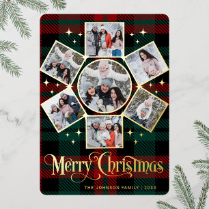 7 PHOTO Sparkle Merry Christmas Greeting Gold