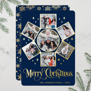 7 PHOTO Sparkle Merry Christmas Greeting Gold