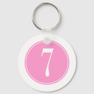 #7 Pink Circle Key Ring
