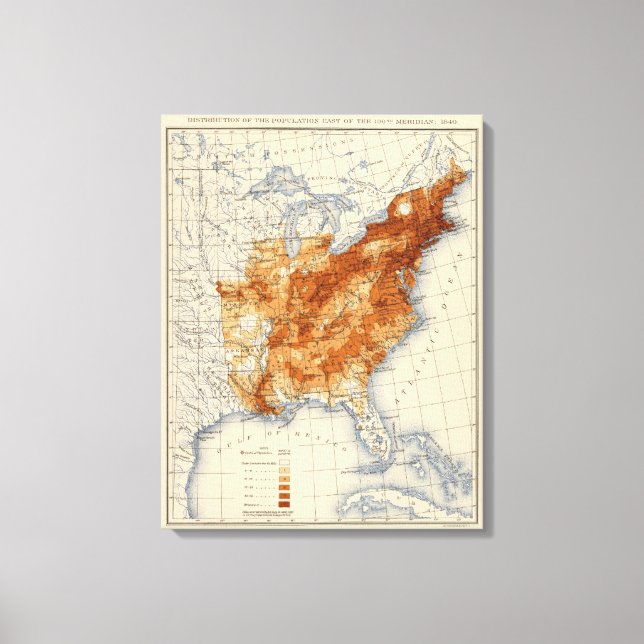 7 Population 1840 Canvas Print (Front)