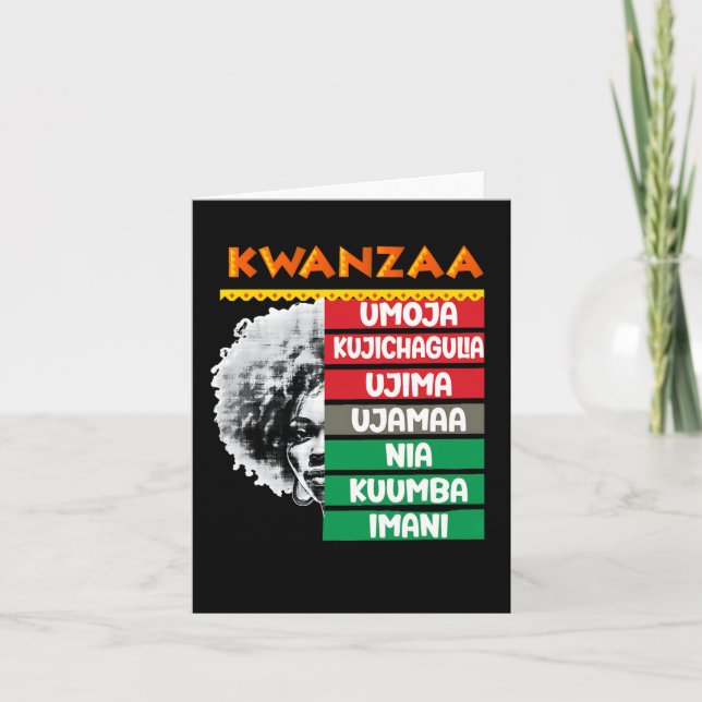 7 Principles Of Kwanzaa4  Card (Front)