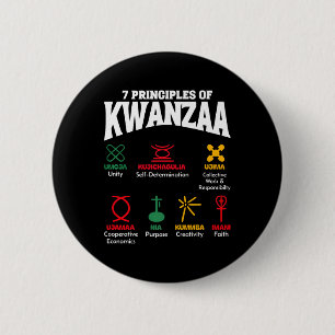 7 Principles Of Kwanzaa African American Pride Men 6 Cm Round Badge