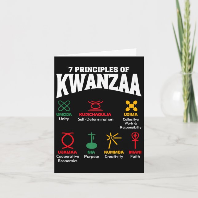 7 Principles Of Kwanzaa African American Pride Men Card (Front)