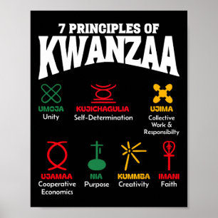 7 Principles Of Kwanzaa African American Pride Men Poster