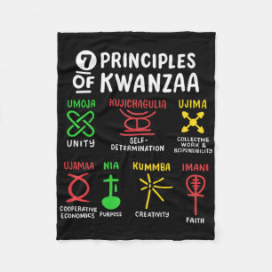 7 Principles Of Kwanzaa Black African American Men Fleece Blanket