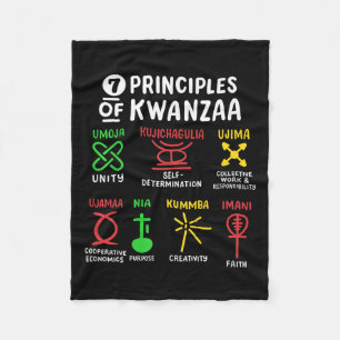 7 Principles Of Kwanzaa Black African American Men Fleece Blanket