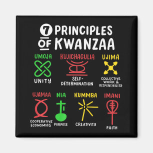7 Principles Of Kwanzaa Black African American Men Magnet
