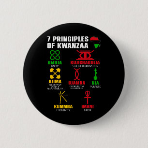 7 Principles Of Kwanzaa Celebration Pan African Bo 6 Cm Round Badge