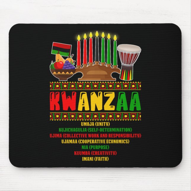 7 Principles Of Kwanzaa Celebration Pan African Bo Mouse Pad (Front)