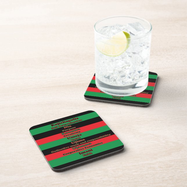 7 Principles of Kwanzaa Cork Coaster (Right Side)