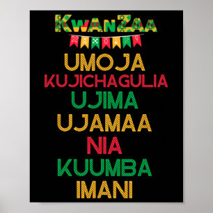 7 Principles Of Kwanzaa Happy Kwanzaa African Cand Poster