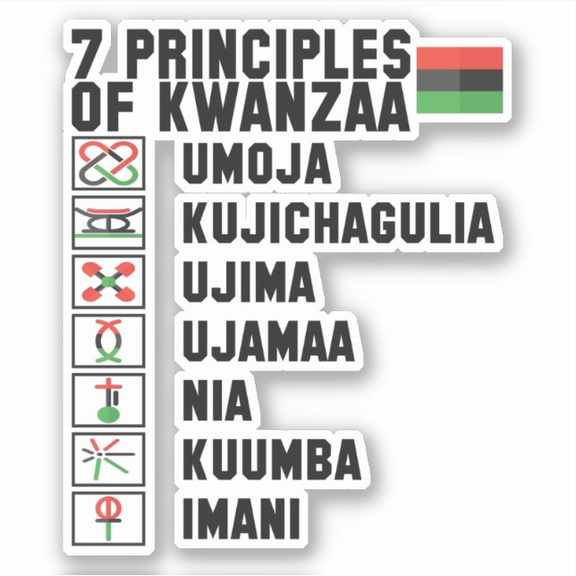 7 Principles of Kwanzaa , Kiss Cut  (Front)